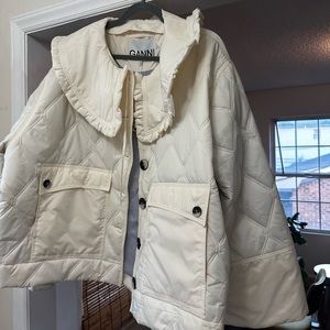 GANNI Collared Nylon Coat! Never worn (new with tags)! Size: 10